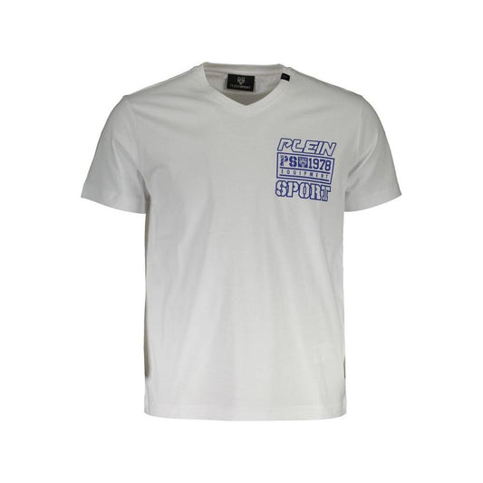 Plein Sport White Cotton Men T-Shirt Plein Sport Gray