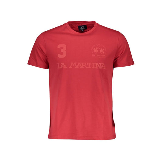 La Martina Red Cotton Men T-Shirt La Martina Maroon