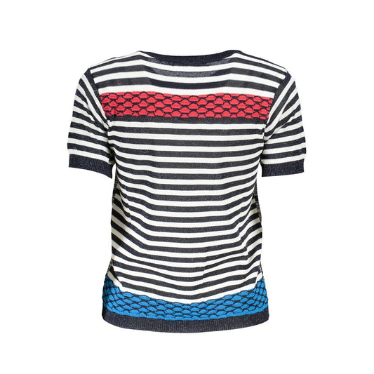 Desigual Blue Cotton Women Sweater Desigual Antique White