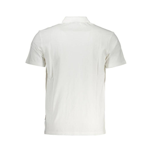 Napapijri White Cotton Men Polo Shirt Napapijri Light Gray