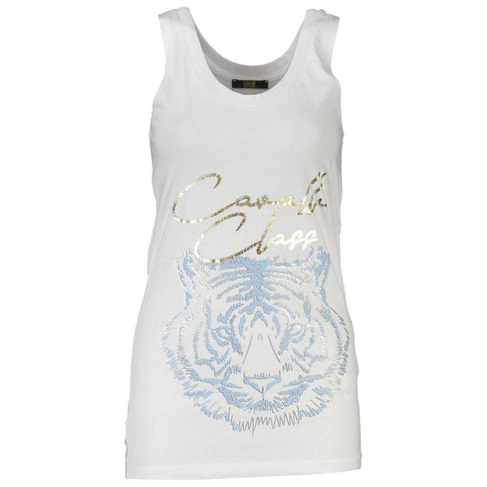 Cavalli Class White Cotton Women Top Cavalli Class Light Gray
