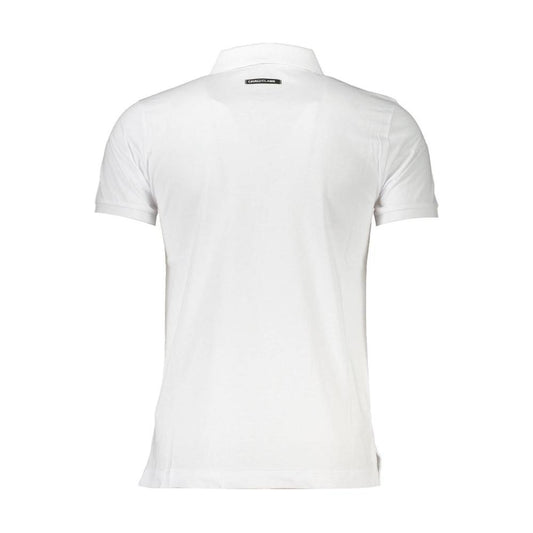 Cavalli Class White Cotton Men Polo Shirt Cavalli Class Lavender