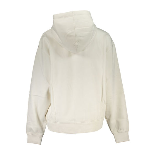 Calvin Klein Chic White Fleece Hooded Sweatshirt Calvin Klein Light Gray