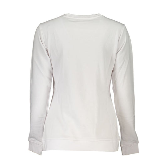 Cavalli Class White Cotton Sweater Cavalli Class Light Gray