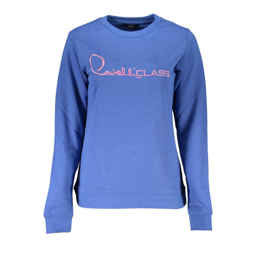 Cavalli Class Blue Cotton Sweater Cavalli Class Steel Blue