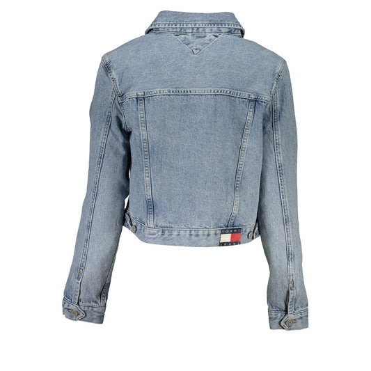 Tommy Hilfiger Light Blue Cotton Women Jacket Tommy Hilfiger Light Slate Gray