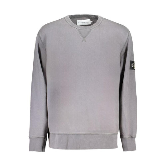 Calvin Klein Gray Cotton Men Sweater Calvin Klein Dark Gray