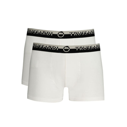 Trussardi White Cotton Underwear Trussardi Light Gray