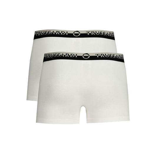 Trussardi White Cotton Underwear Trussardi Light Gray
