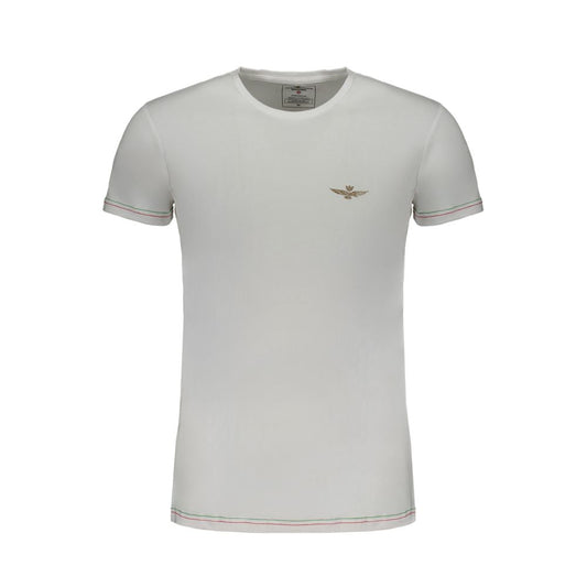Aeronautica Militare White Cotton T-Shirt Aeronautica Militare Gray