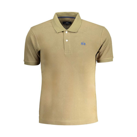 La Martina Green Cotton Polo Shirt La Martina Dark Khaki