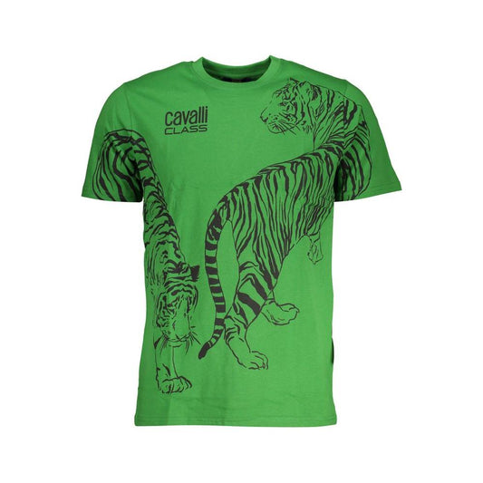 Cavalli Class Green Cotton T-Shirt