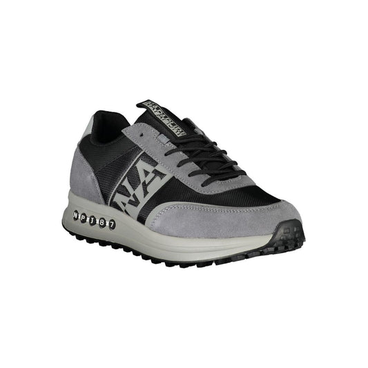 Napapijri Gray Leather Men Sneaker