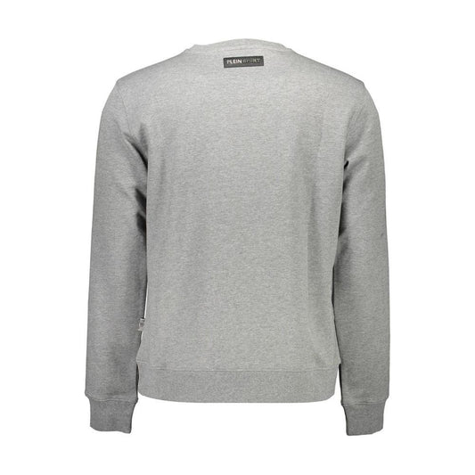 Plein Sport Gray Cotton Men Sweater