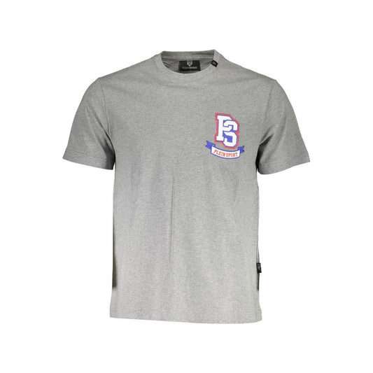 Plein Sport Gray Cotton Men T-Shirt