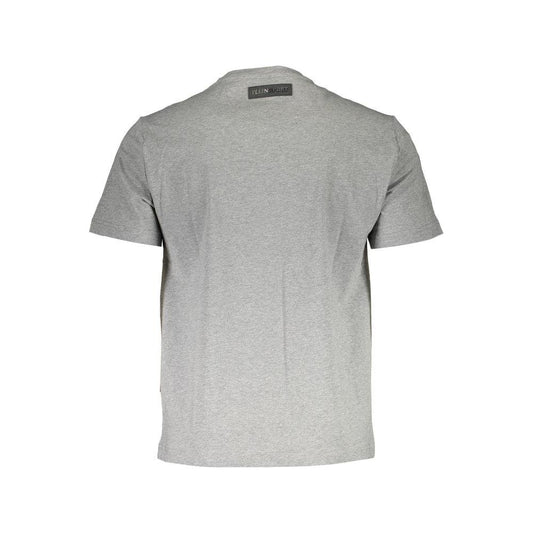 Plein Sport Gray Cotton Men T-Shirt