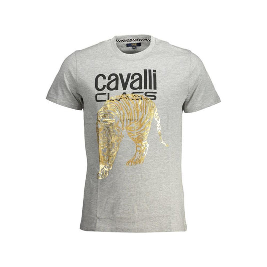 Cavalli Class Gray Cotton Men T-Shirt