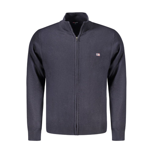 Norway 1963 Blue Polyamide Men's Sweater with Logo Embroidery and Zip Closure
