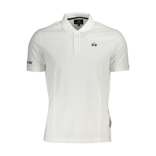 La Martina White Cotton Men Polo Shirt