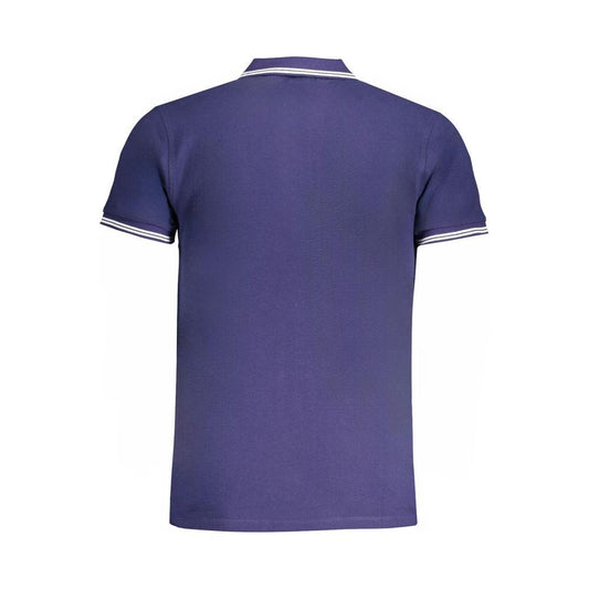 Cavalli Class Blue Cotton Polo Shirt