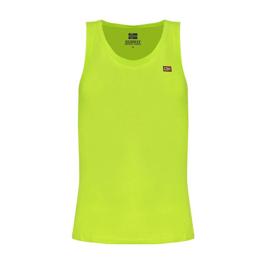 Norway 1963 green cotton tank top with crew neck and wide shoulders, featuring embroidered logo, perfect for casual wear.