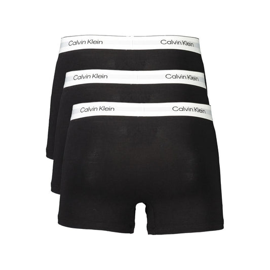 Calvin Klein black cotton men boxer shorts tri-pack with iconic elastic waistband, perfect fit and stretch, sleek and stylish.
