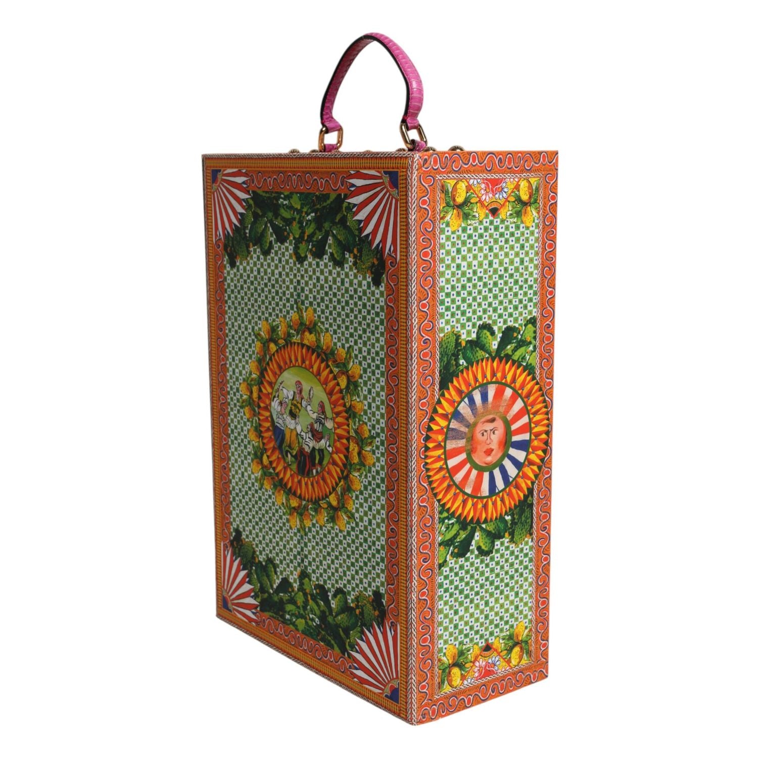 Front view with bag zipped and handles upright.