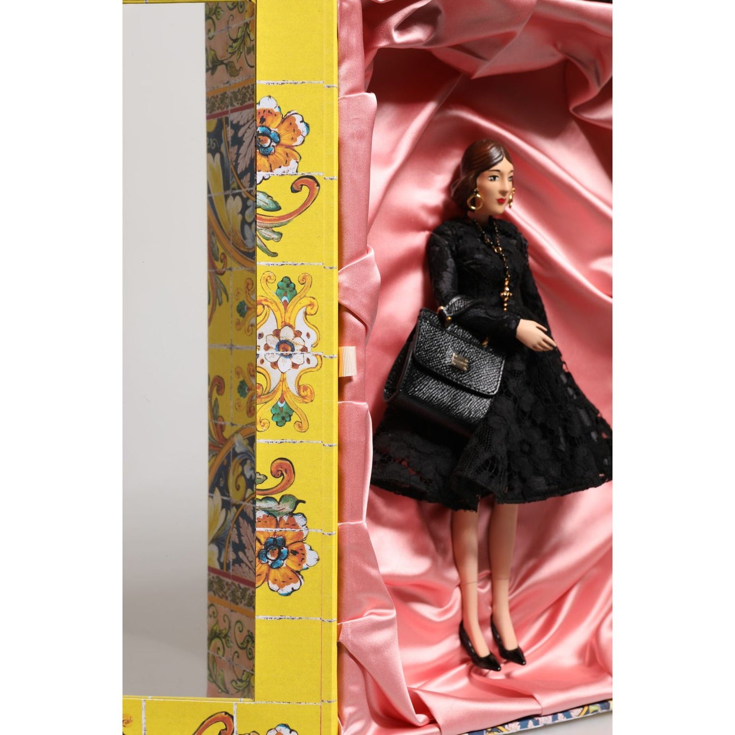 Dolce & Gabbana Black Dress Ceramic Porcelain Fashion Leather Sicily Dolls SMY11083