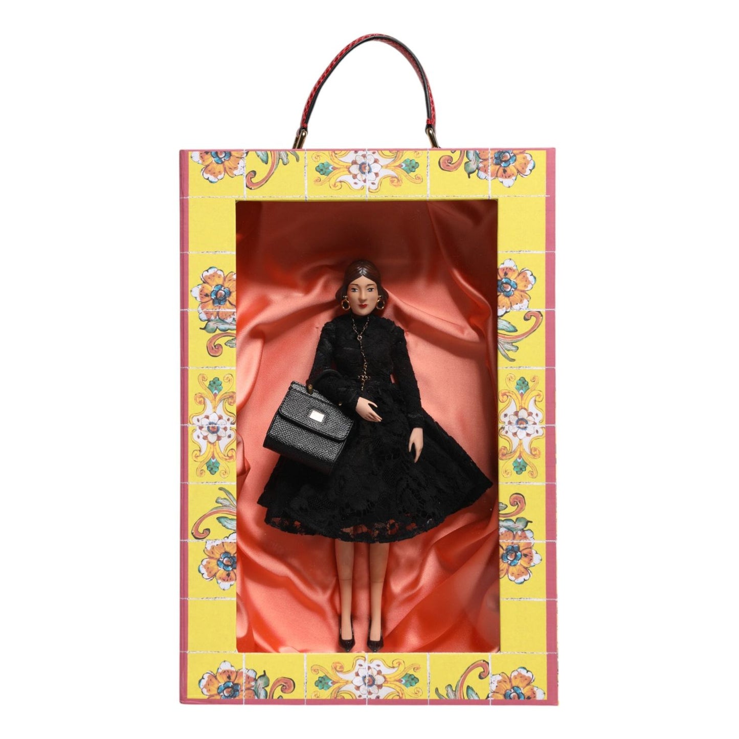 Dolce & Gabbana Black Dress Ceramic Porcelain Fashion Leather Sicily Dolls SMY11084