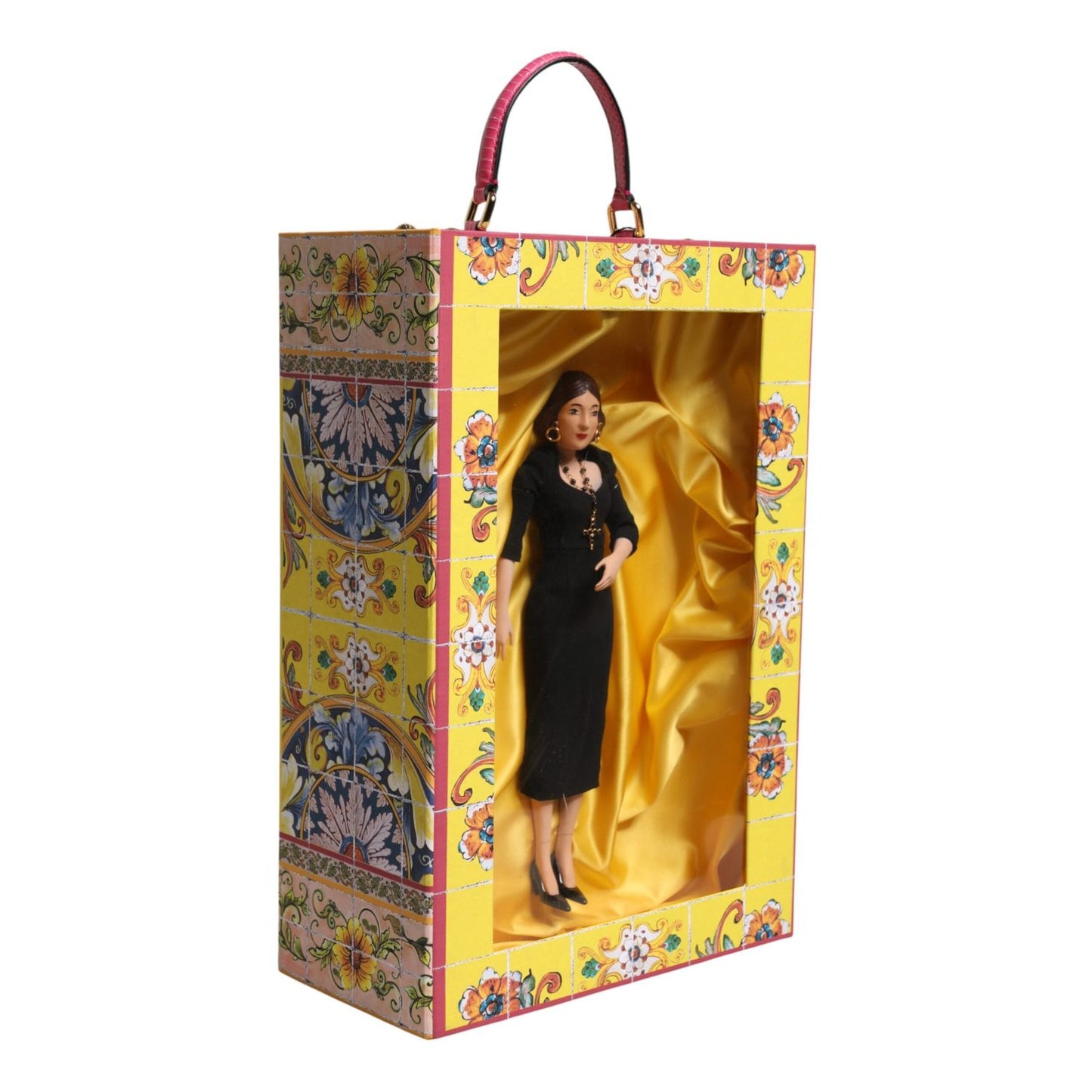 Dolce & Gabbana Black Dress Ceramic Porcelain Fashion Leather Sicily Dolls SMY11088