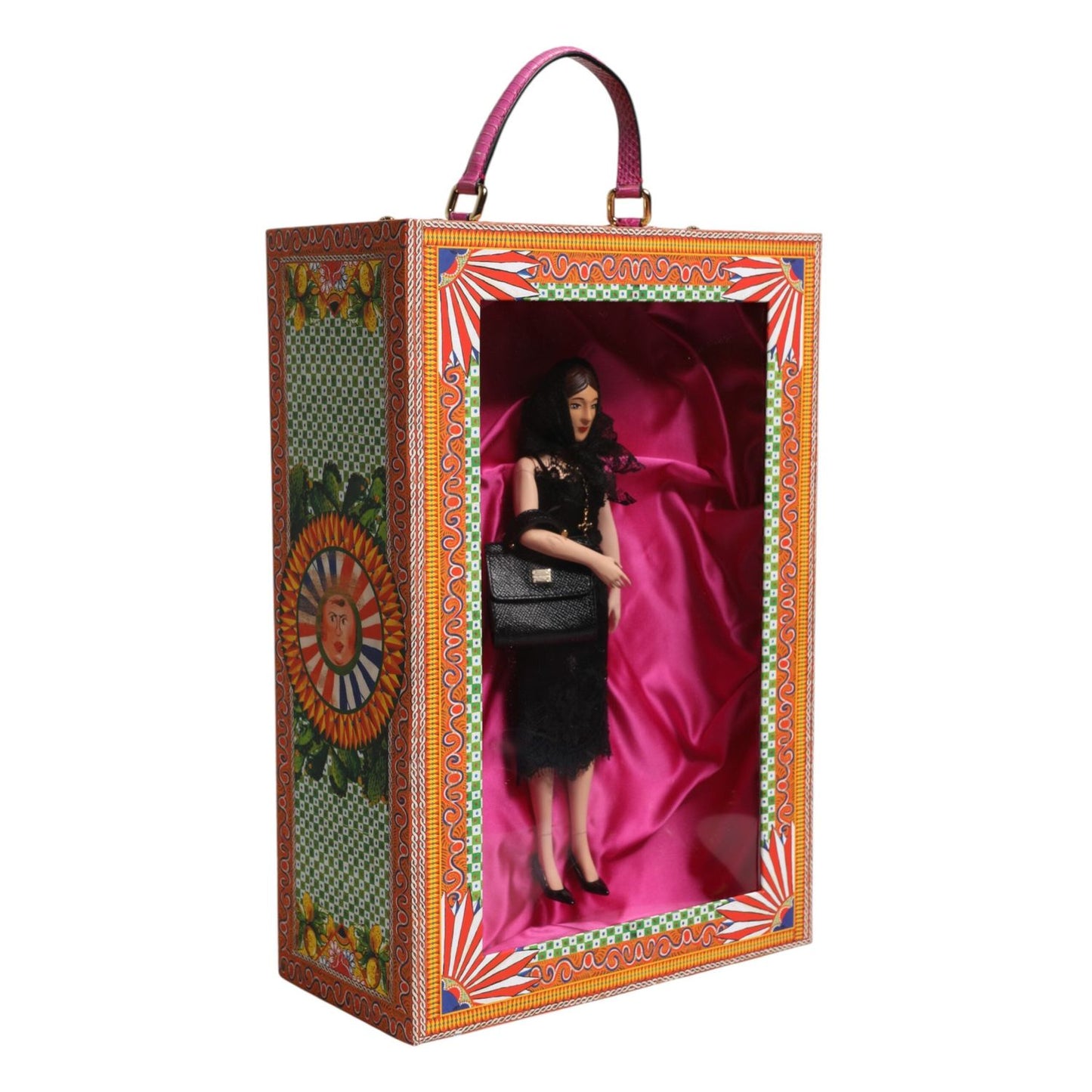 Dolce & Gabbana Black Dress Ceramic Porcelain Fashion Leather Sicily Dolls SMY11091