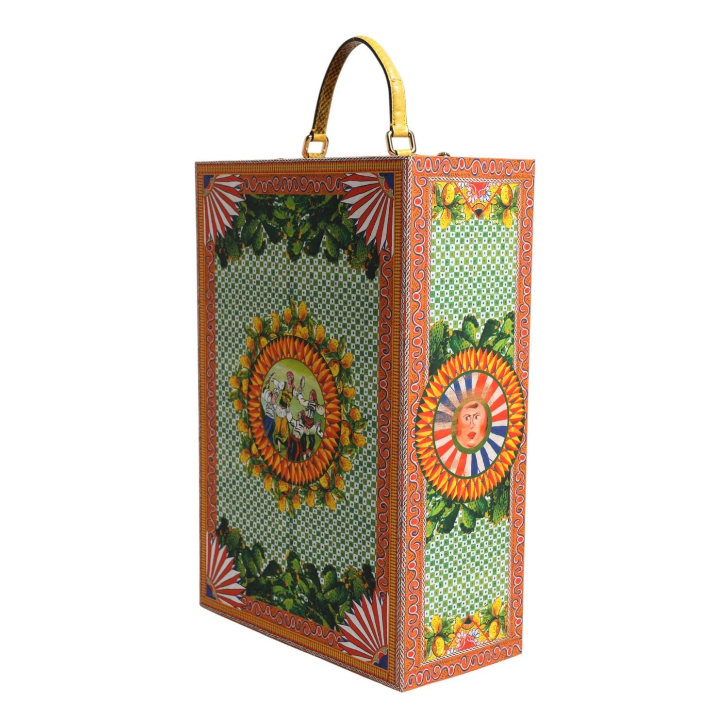 Front view with bag zipped and handles upright.