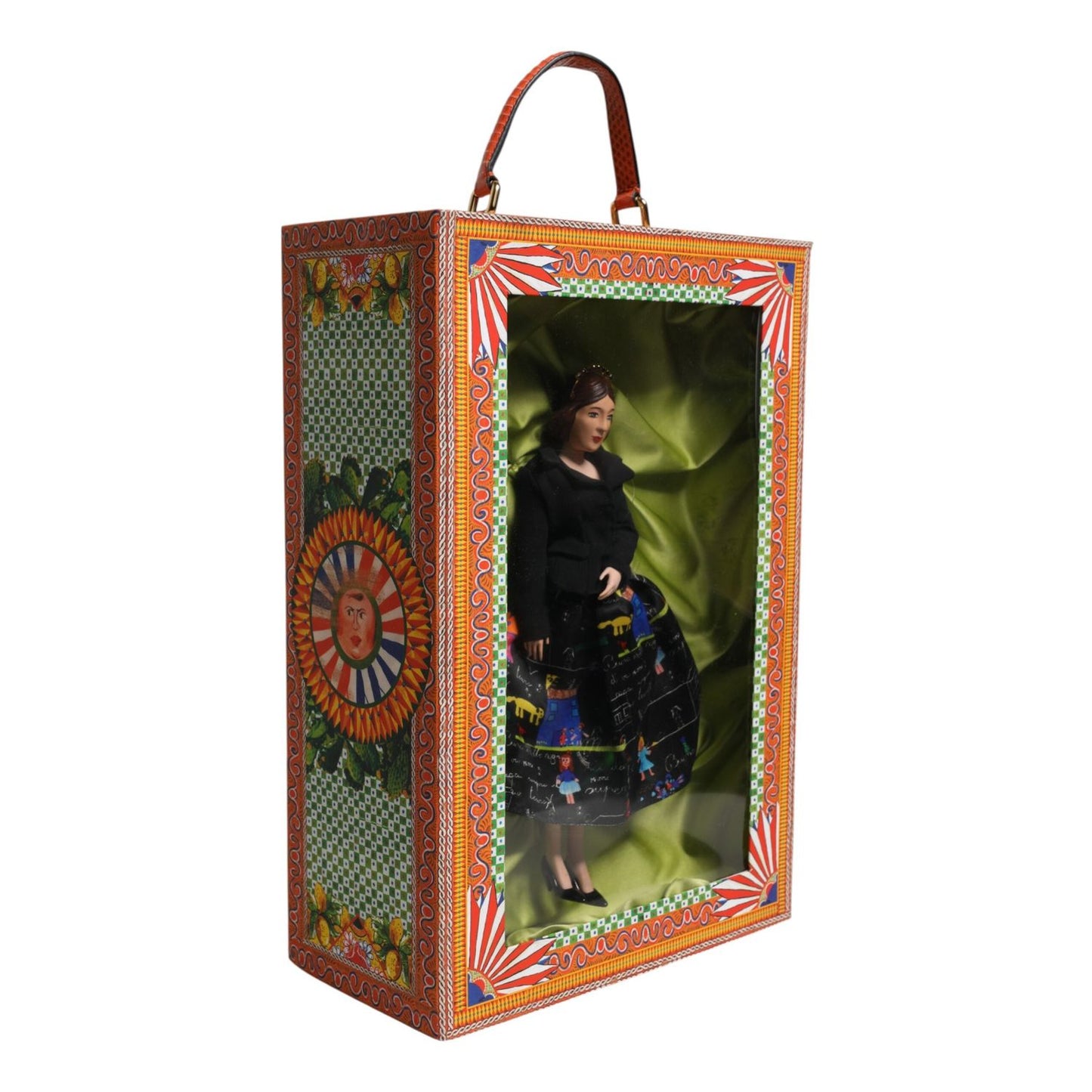 Dolce & Gabbana Black Dress Ceramic Porcelain Fashion Leather Sicily Dolls SMY11094