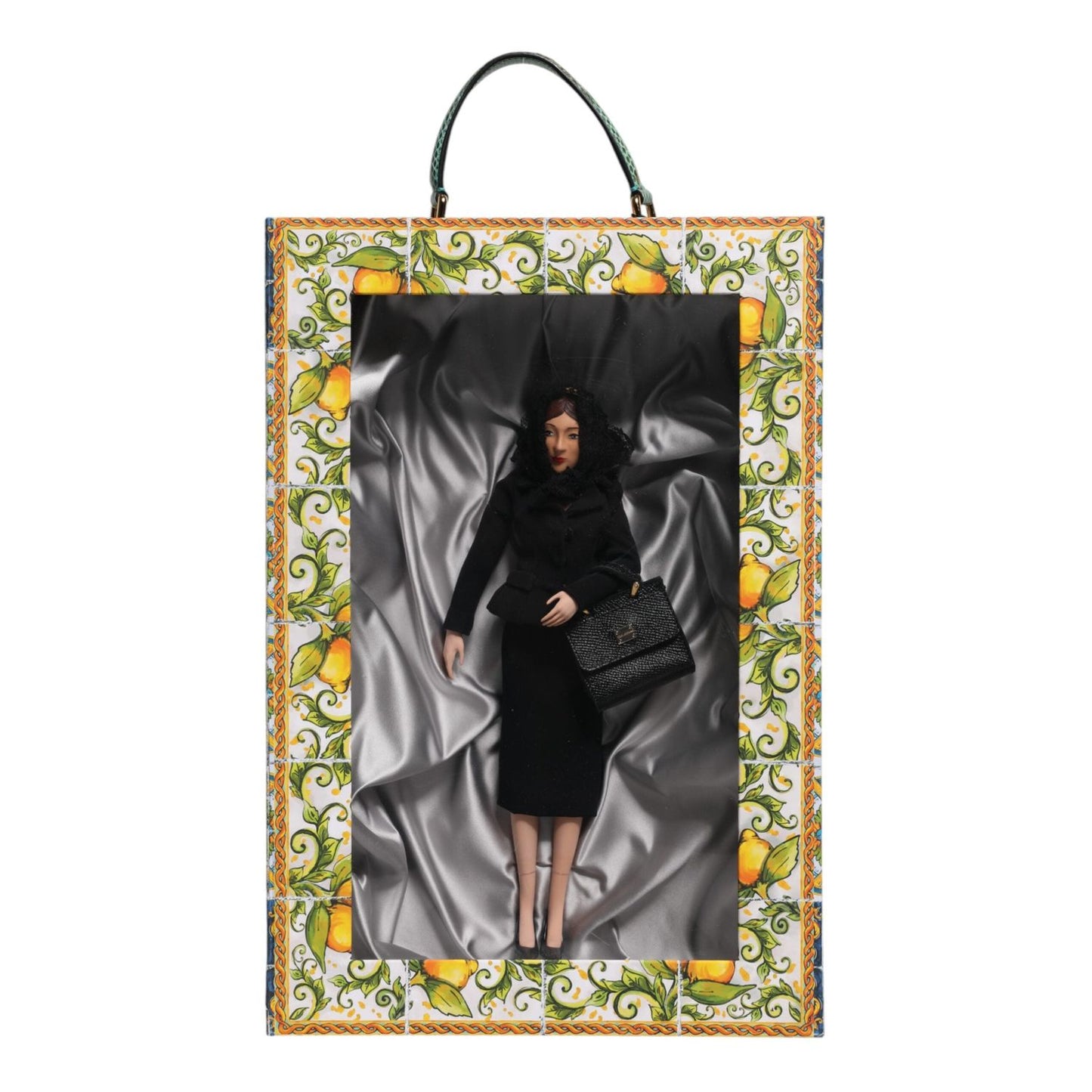 Dolce & Gabbana Black Dress Ceramic Porcelain Fashion Leather Sicily Dolls SMY11095