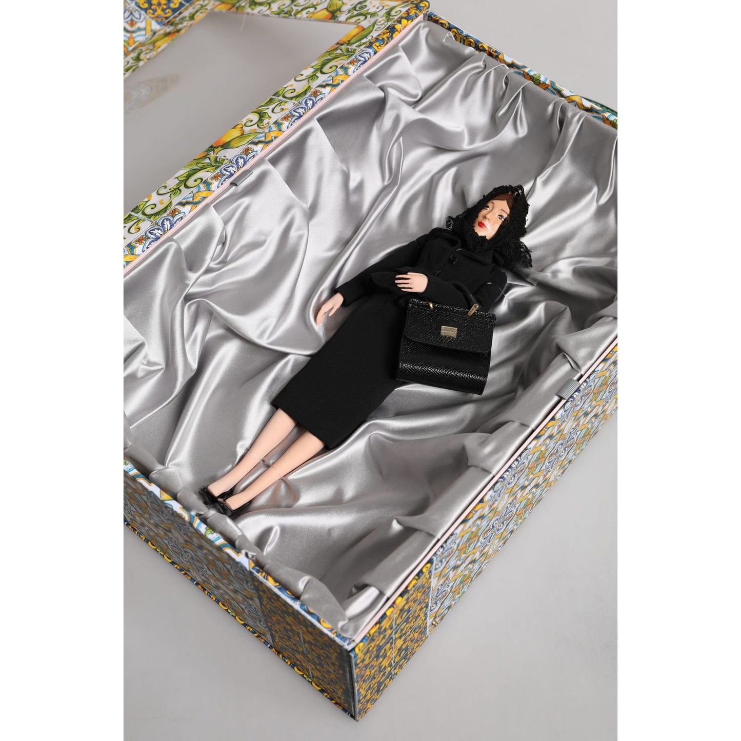 Dolce & Gabbana Black Dress Ceramic Porcelain Fashion Leather Sicily Dolls SMY11095