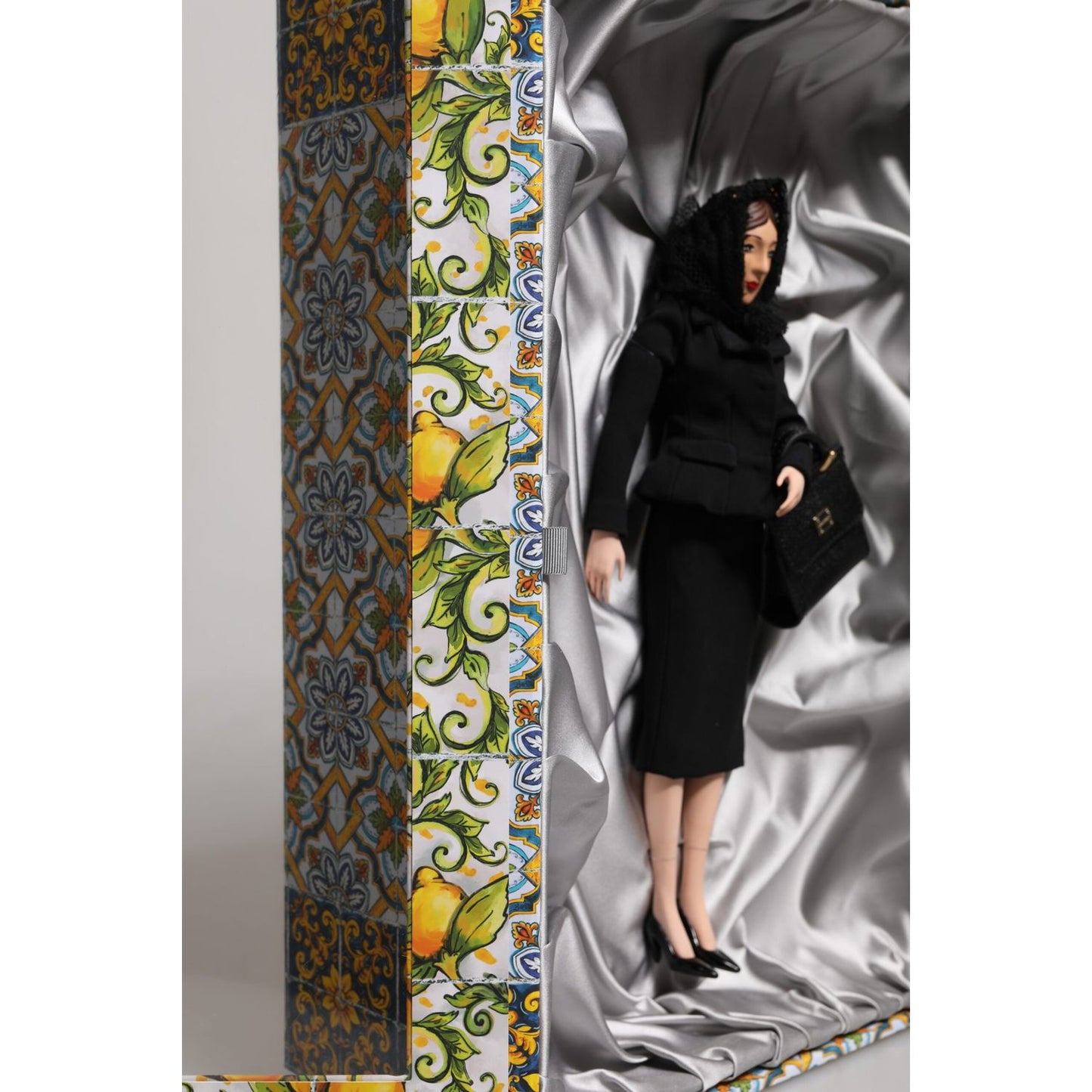 Dolce & Gabbana Black Dress Ceramic Porcelain Fashion Leather Sicily Dolls SMY11095