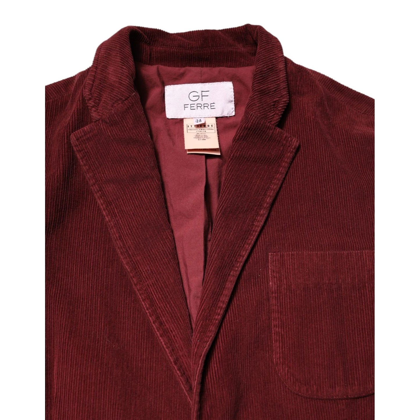 GF Ferre Maroon Corduroy Regular Fit Men Coat Blazer Jacket JKT41314-48