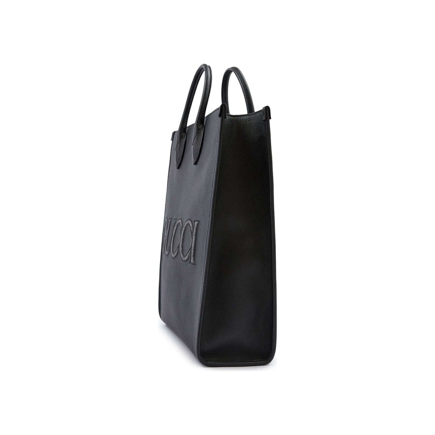 Gucci Black Leather Logo Medium Tote Bag 770975_AACXB_1049