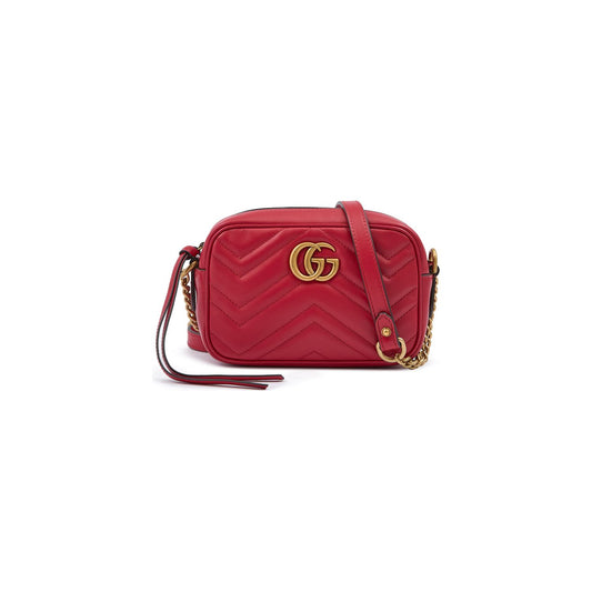 Gucci Red Leather GG Marmont Camera Bag 448065DTD1T6433