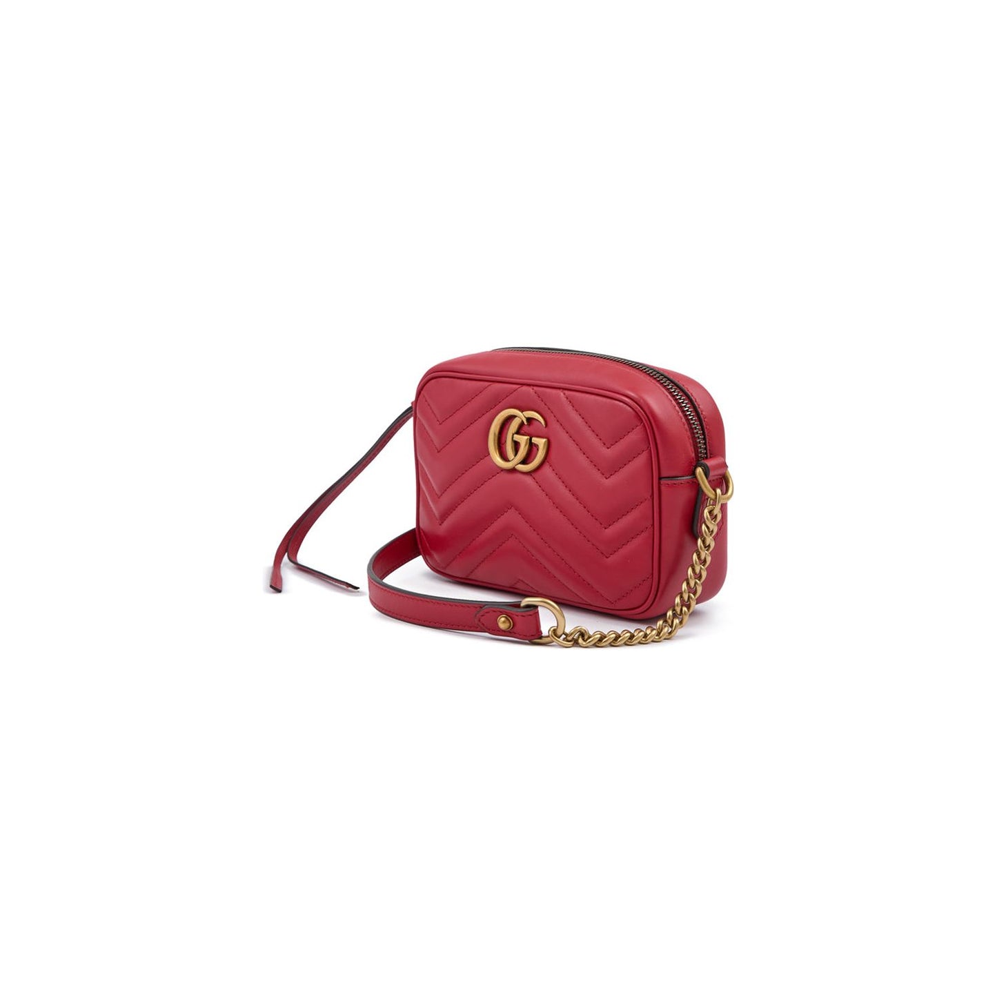 Gucci Red Leather GG Marmont Camera Bag 448065DTD1T6433