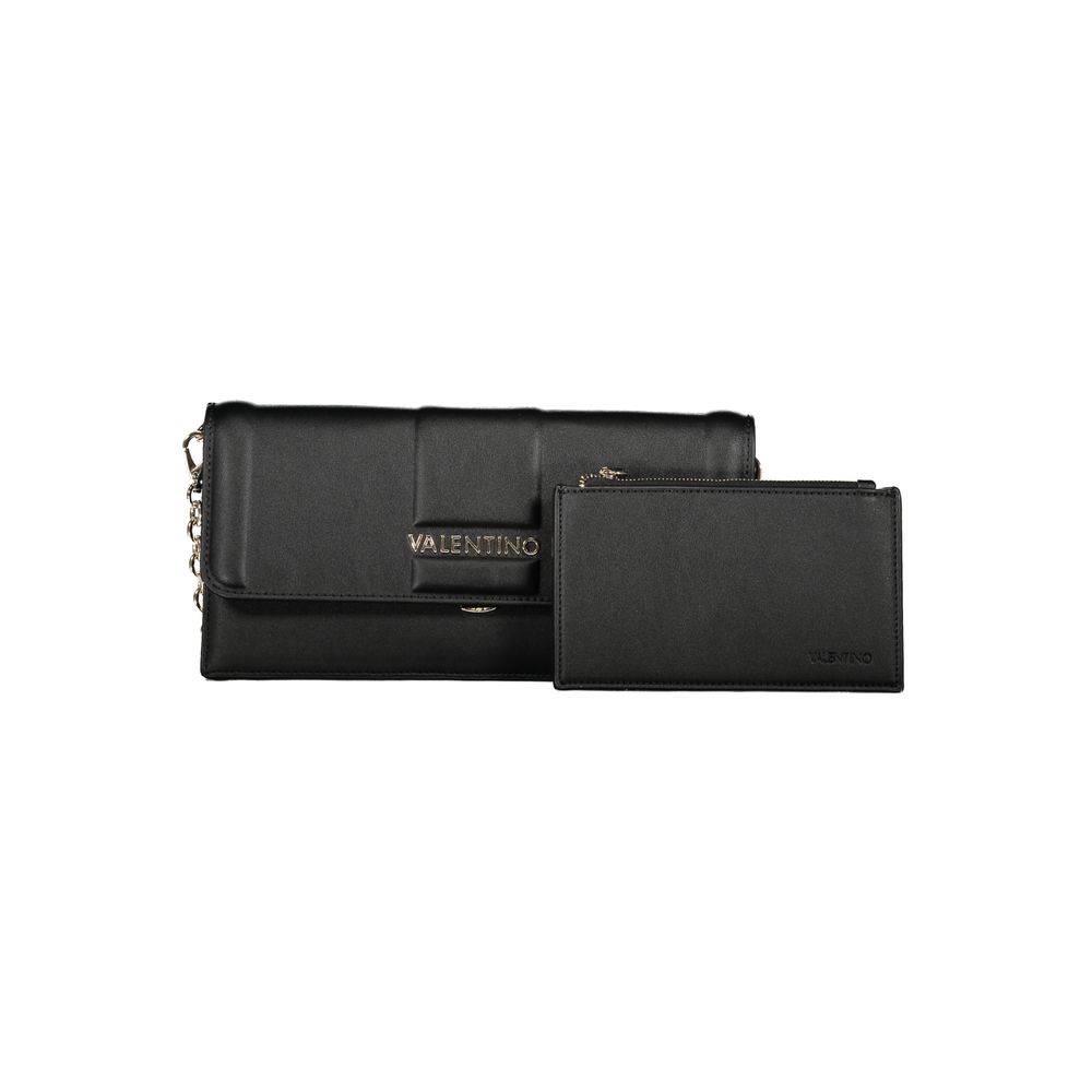 Mario Valentino Black Polyurethane Women Clutch