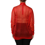 Dolce & Gabbana Red Tulle Turtleneck Long Sleeve Blouse Top TSH87601-44