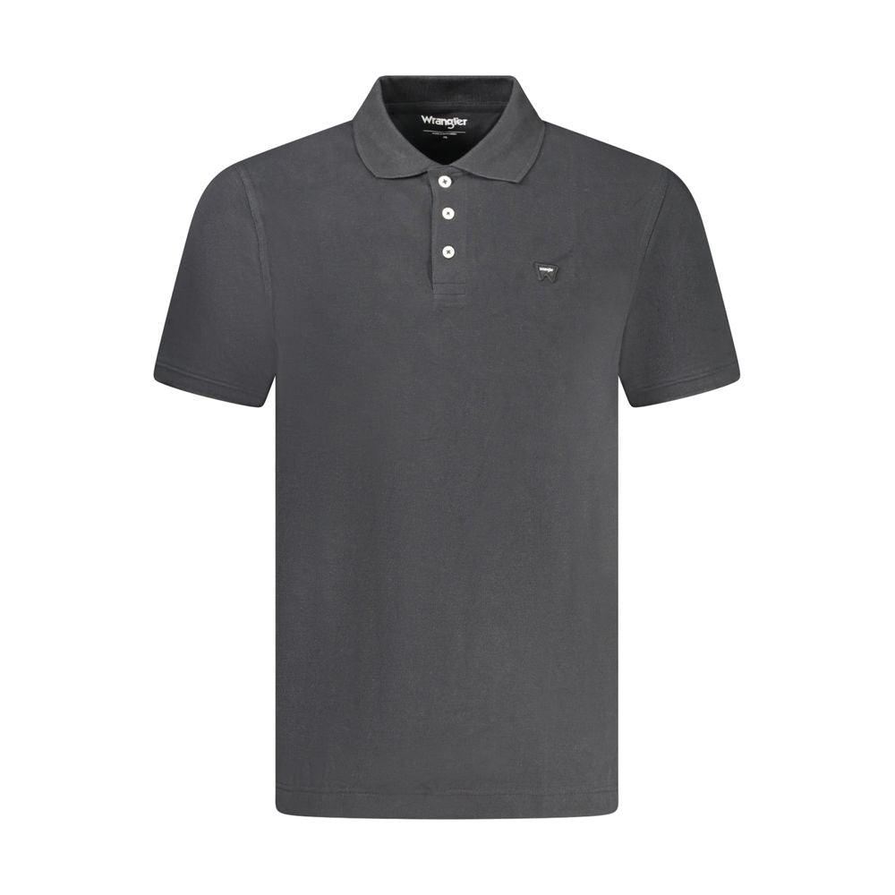 Wrangler Black Cotton Men Polo Shirt
