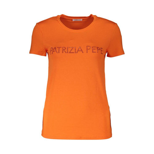 Patrizia Pepe Patrizia Pepe Elegant Orange Rhinestone Tee PA-28356-S 1728,67403481248,Clothing,L,New with tags,Orange,Patrizia Pepe,S,Tops & T-Shirts - Women - Clothing,Women,Women - Clothing,XS