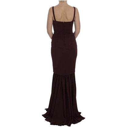 Dolce & Gabbana Bordeaux Stretch Full Length Sheath Dress