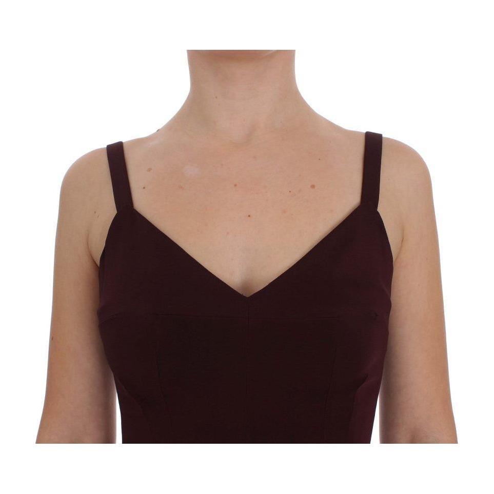 Dolce & Gabbana Bordeaux Stretch Full Length Sheath Dress