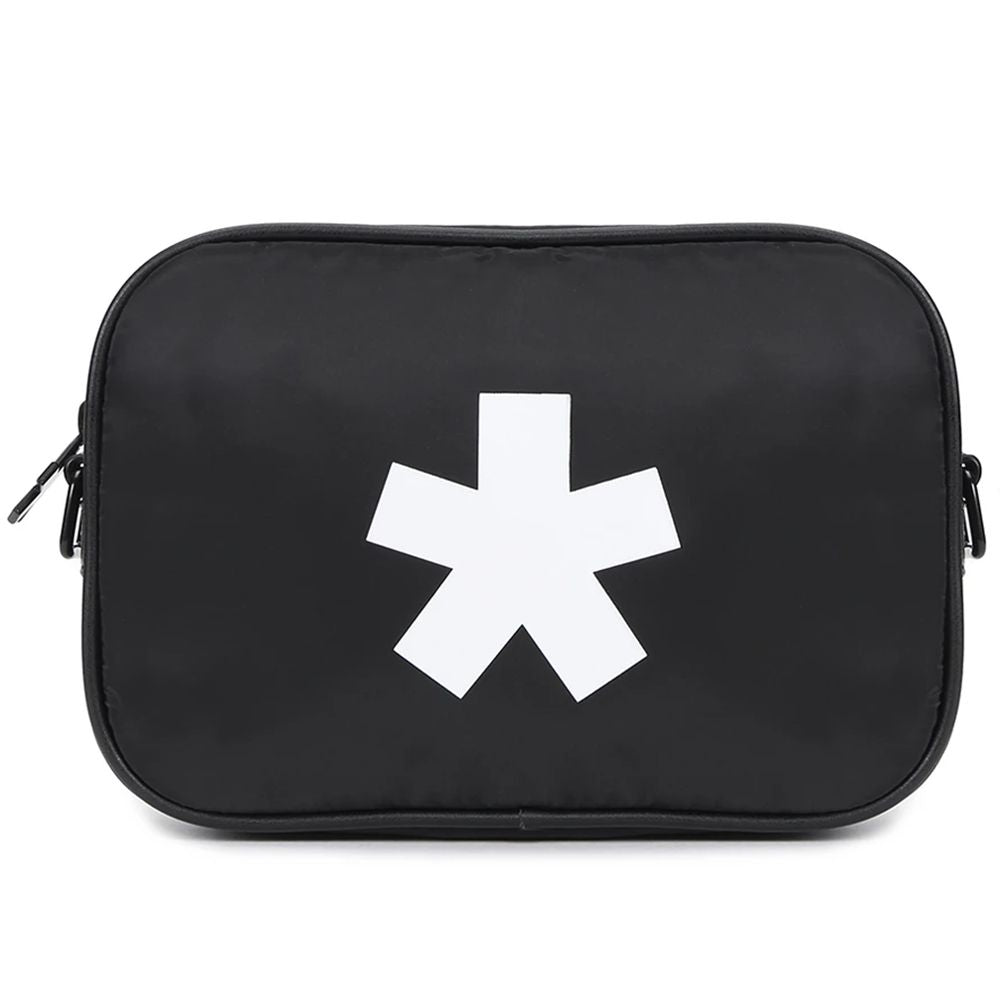 Front view with bag zipped and handles upright.