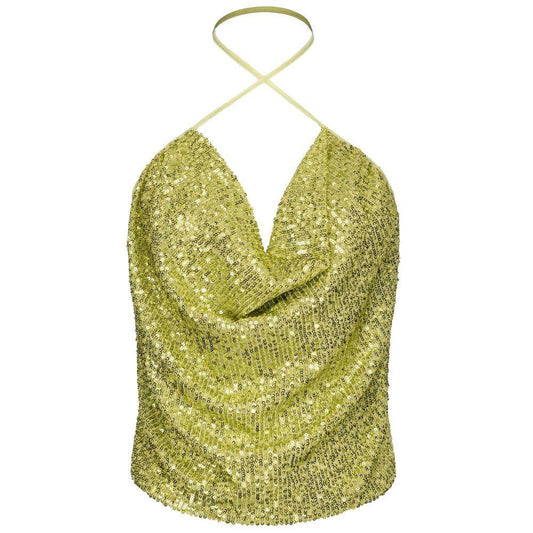 PINKO Green Polyester Tops & T-Shirt