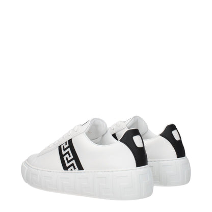 Versace White Leather Low Top Sneakers