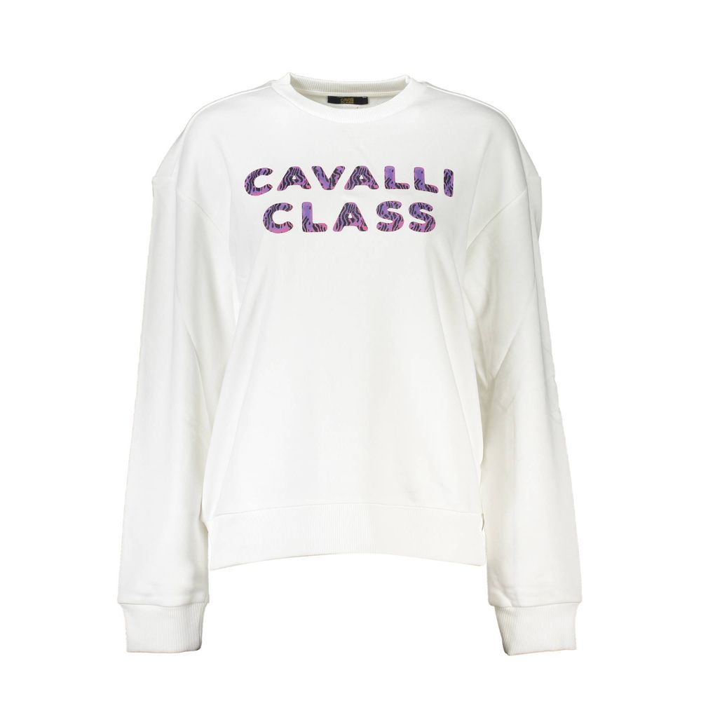 Cavalli Class Bianco Cotton Women Sweatshirt